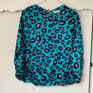 NWT turquoise leopard print blouse. Xu